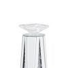 Wood and Glass Candle Holder with Faux Crystal Inserts, Clear, Set of Two, Small