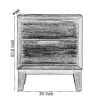 2 Drawer Wooden Nightstand with Metal Handles and Chamfered Legs, Gray