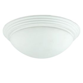 Dome Shaped Glass Ceiling Lamp with Hardwired Switch, White and Clear (Material: Metal, Glass, Color: Clear, White)