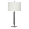 Metal Table Lamp with Tubular Support and Push Through Switch, Silver