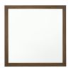 Transitional Style Wooden Frame Mirror with Grain Details, Brown